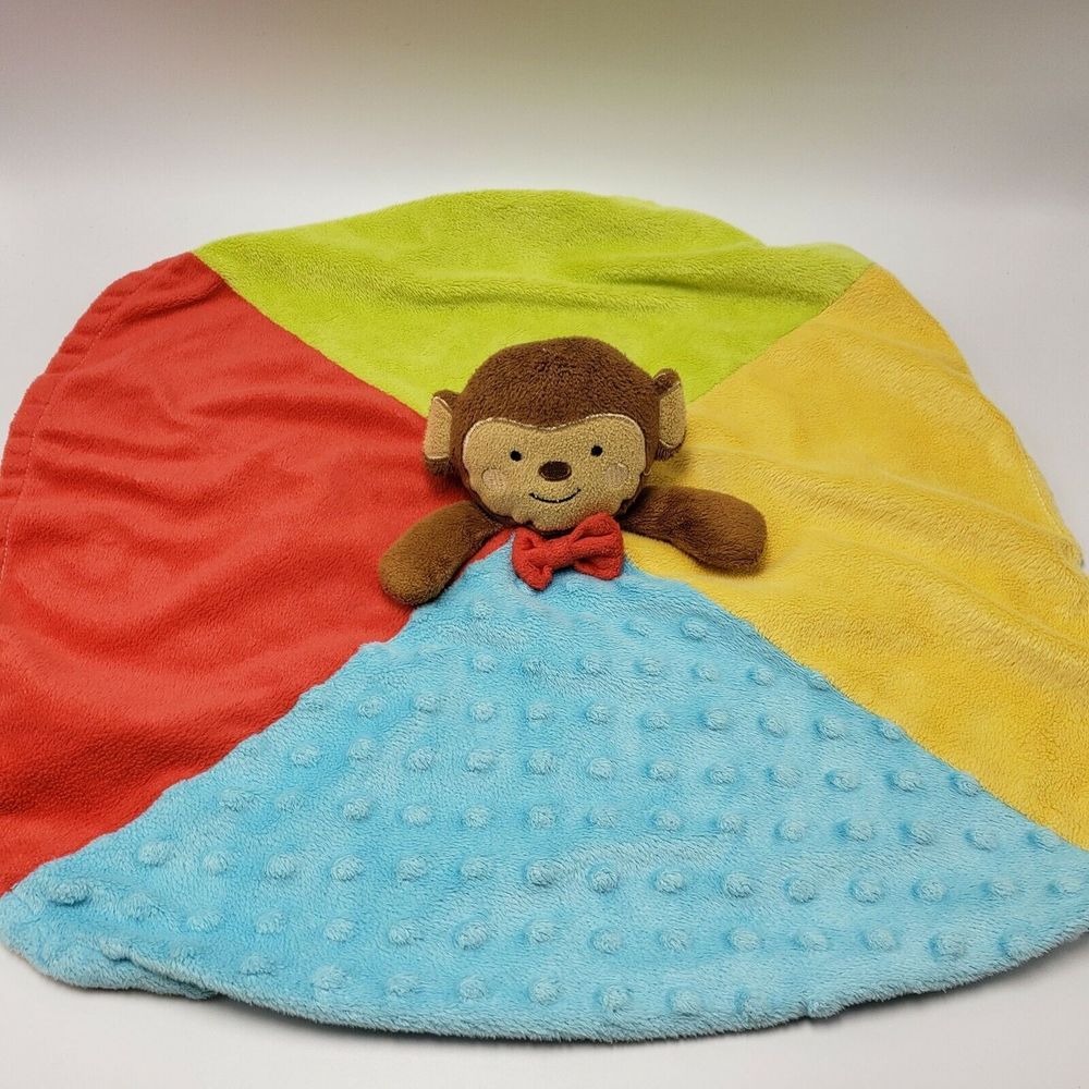 Monkey Lovey Security Blanket Plush Koala Baby Unisex Red Blue Yellow Green 18"